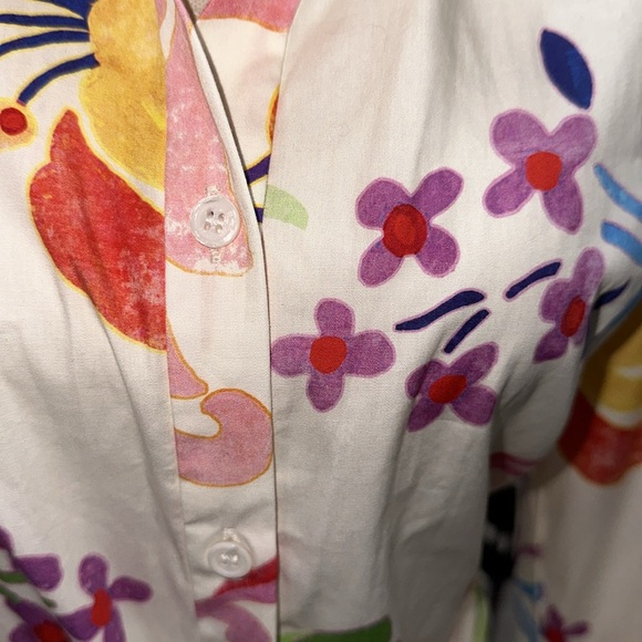 Zara Totem Floral Print Bow Sashes Midi Shirt Dress - Picture 4 of 13